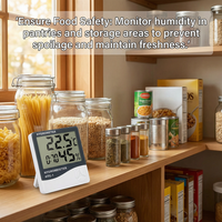 Termómetro Higrómetro Digital con Sensor Externo/Interno, Pantalla LCD, Plástico, Soporte OEM/ODM