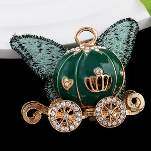 DIY téléphone portable porte-clés collier accessoires incrustés citrouille chariot papillon ailes diamant boule porter droite fabrication de bijoux - Product Image 2