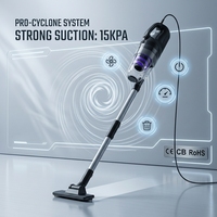 Eluxgo Cyclone Aspirateur Filtre en Acier Inoxydable et Conteneur à Poussière en PC Léger Electrique Sans Sac Usage Domestique