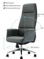 La chaise de bureau exécutive à dossier haut en cuir est une chaise de bureau ergonomique et rotative
