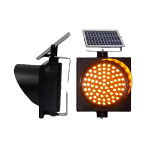 Luz de Advertencia de Tráfico LED Ámbar <span class=keywords><strong>Solar</strong></span> de 12V y 300mm, Material PC, Luz Intermitente de Seguridad Vial - Product Image 3