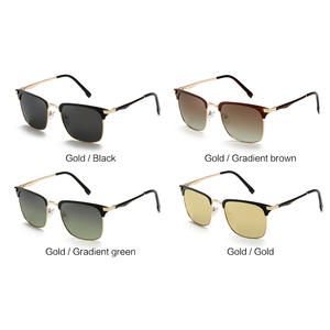 Lunettes de soleil unisexes transfrontalières, monture dorée, verres TAC polarisés UV400, monture complète, style tendance - Product Image 3