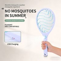 Vente en gros Raquette électrique anti-moustiques haute tension avec lampe LED et filet à 3 couches