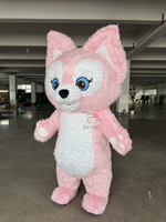 Costume de mascotte de renard gonflable personnalisé LinaBell rose 2m 2.6m, costume de personnage de dessin animé pour la vente