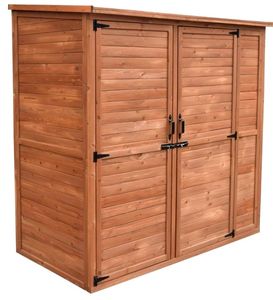 Armario de Herramientas de Madera Maciza para Exteriores JX, con 3 Puertas y Gran Capacidad, Puede Contener Varias Herramientas y es Resistente al Agua - Product Image 3