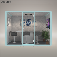 Cabine de bureau acoustique modulaire moderne et efficace, verre épaissi de 10 mm, cadre en alliage d'aluminium, taille personnalisable, hôtel