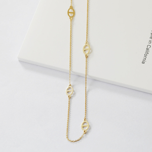 AU585 Collier en <span class=keywords><strong>or</strong></span> pur <span class=keywords><strong>jaune</strong></span> Chaîne pour femme Simple Fine Fine Choke Stack Collier en <span class=keywords><strong>or</strong></span> véritable 14K - Product Image 2
