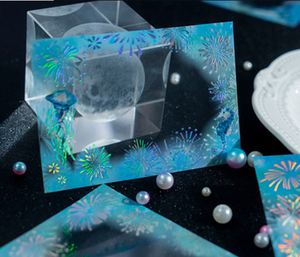 Paquete de 10 Pegatinas de Papel al por Mayor, Serie de Fuegos Artificiales Brillantes, Pegatinas Plateadas 3D para Planificador - Product Image 5