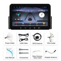 Podofo Single Din Android Car Stereo 7 pouces 2 + 32G sans fil Carplay/Android Auto écran IPS GPS/WIFI/FM/USB/BT/EQ livraison directe