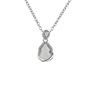 Collier en acier inoxydable imitation chalcédoine chinoise, collier en acier titane, chaîne de clavicule en acier inoxydable - Product Image 1