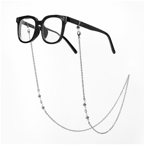 Porte-lunettes de soleil en chaîne métallique antidérapante pour <span class=keywords><strong>homme</strong></span> et femme Ninestar, longueur 76 cm, accessoires pour lunettes à suspendre au cou, simplicité - Product Image 2