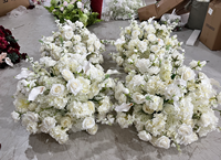 Rangkaian Bunga Pernikahan Putih Susu, Bola Bunga Mawar Sutra, Dekorasi Buket Calla Lily Buatan