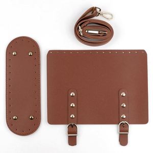 Kit de sac à main en cuir PU DIY, accessoires au crochet, imprimé gaufré, design moderne portable, bandoulière/sangle croisée - HR - Product Image 1