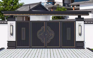 Puerta de garaje eléctrica de cuatro pliegues, material de aleación de aluminio para garaje y patio, hermosa y de alta gama. - Product Image 2