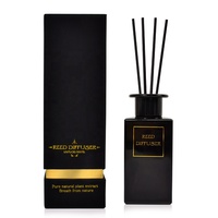 En gros, flacon en verre carré givré de luxe vide pour diffuseur à bâtonnets, avec bâtonnets, pour coffret cadeau
