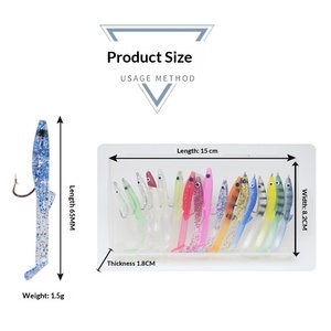 Juego <span class=keywords><strong>de</strong></span> 17 señuelos <span class=keywords><strong>de</strong></span> pesca <span class=keywords><strong>de</strong></span> acero inoxidable con ganchos, señuelos blandos artificiales, 17 colores, 6.5 cm - Product Image 3