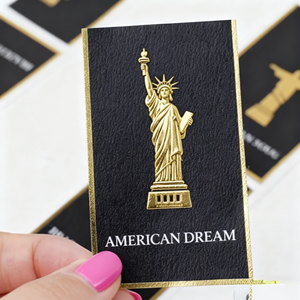 Black Texture Gold Foil 3D <strong>Embossed</strong> Logo Stickers Waterproof <strong>Paper</strong> Luxury Round Gold Labels Die Cut Sticker for Packaging - Product Image 1