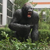 Zigong lézard bleu grand Zoo Animal réaliste pleine grandeur Silicone sculpté fourrure Animatronic Animal gorille modèle