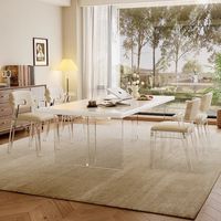Table de salle à manger et chaises en bois de frêne acrylique, style Mid-Century Modern, durables, écologiques, grande taille, pour hôtel et villa