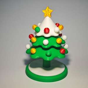 Árbol de Navidad Giratorio de Plástico Impreso en 3D y Papá Noel, Adorno Coleccionable de Navidad, Juguete de Rompecabezas - Product Image 4
