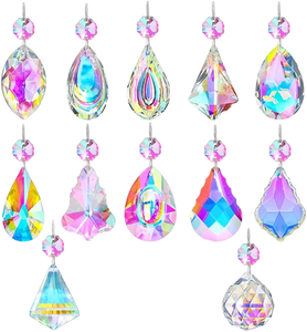 KANPURA 12 Pcs Crystal Sun Catcher Hanging Ornament Prism <b>Rainbow</b> <b>Maker</b> Religious Housewarming Home Garden Christmas Decoration - Product Image 1
