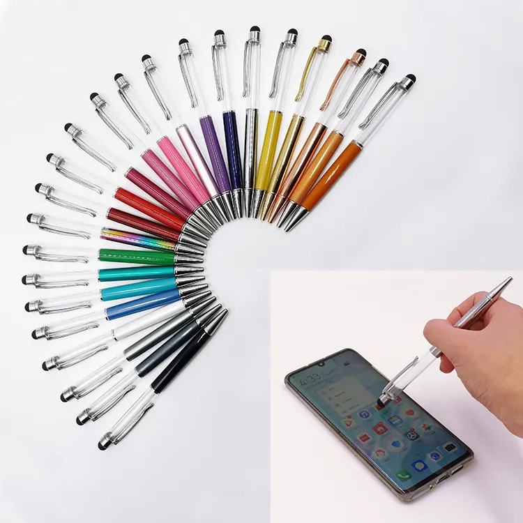 Touch Screen Stylus DIY Tube Empty Glitter Ballpoint Pen