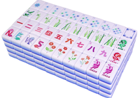 Jeu de tuiles de mahjong américain en acrylique à 4 couches personnalisé, de luxe, gravé, moderne, portable, bleu, pour le voyage, jeu de divertissement OMM