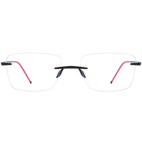 Gafas Borregls con Montura de Titanio sin Aro para Hombre, Diseño de Marca Nuevo 2025, Gafas Cuadradas Ultraligeras para Mujer, Lentes Ópticas 18557