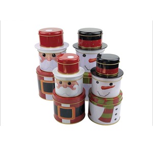 RTS dễ thương Nhật Bản Phong Cách phim hoạt hình Santa Claus Snowman Biscuit <span class=keywords><strong>cookie</strong></span> có thể tinplate kim loại có thể kẹo nến lọ - Product Image 2