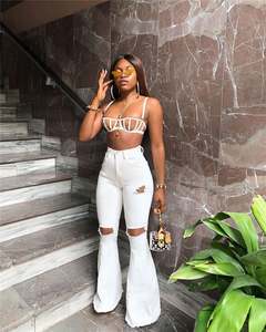 Jeans en <span class=keywords><strong>jean</strong></span> bon marché pour femmes en gros Jeans troués pour femmes Offre Spéciale pantalons - Product Image 1