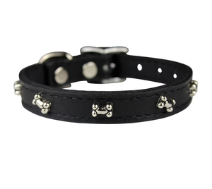 Nuevo <span class=keywords><strong>collar</strong></span> de perro de hueso de cuero de firma de cuero genuino 100% - Product Image 4