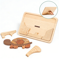 Jouet de puzzle en bois non peint pour enfants Runwood, décoration créative en bois massif pour la maison, peintures écologiques, cadeau artisanal en bois