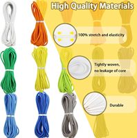Cordons élastiques en nylon coloré de 3 mm, tressés, haute ténacité, revêtus, pour macramé, perles, bricolage, artisanat, couture