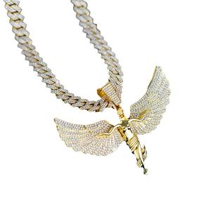 היפ הופ 15 מ "מ מלא קוביות שרשרת מרוצפת עם סגסוגת ורינסטון זהב כסף - Product Image 5