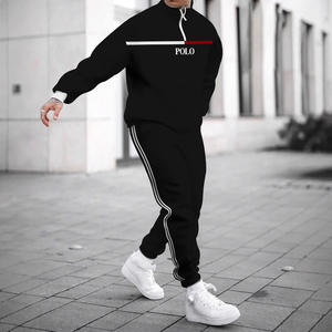 OEM özel erkek spor nefes moda renk blok kazak Jumper 3D baskılı kapşonlu Sweatshirt & Polo Sweatpants - Product Image 2