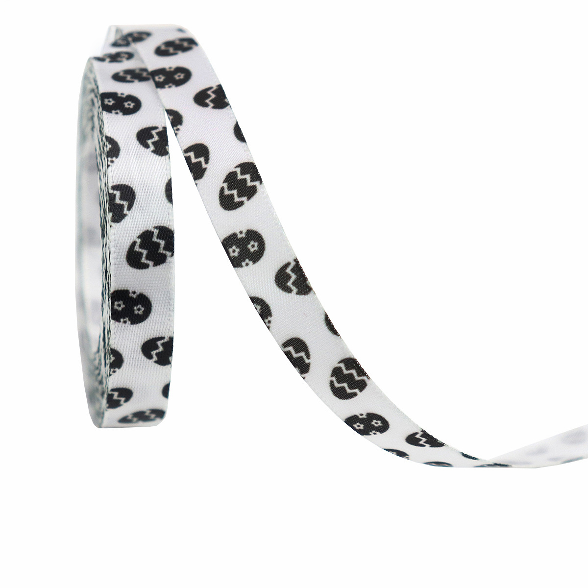 Oeuf de Pâques blanc-noir-1 cm * 10 yards