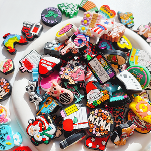 Grande vente : Perles focales en silicone mélangées pour la fabrication de stylos, accessoires de bijoux, breloques à mâcher pour bébé, forme imprimée - Product Image 3