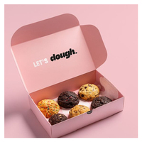 Boîte à gâteaux Bento Cookie en papier de Noël rose avec logo imprimé en carton personnalisé Vente en gros