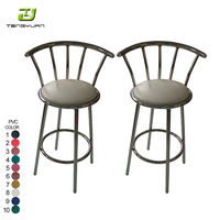 Tabouret de bar moderne en métal et velours, chaise de salle à manger, vente chaude