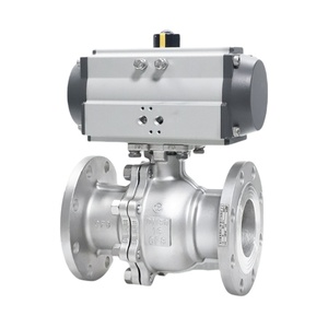 Vanne à boisseau sphérique à double action pneumatique DN40 en acier inoxydable, réversible, avec joint PTFE, marque MINASEN, 1,6 Mpa, Q641F-16P/C - Product Image 1