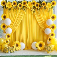 Rideaux de fond en polyester infroissable Valley Green, 2 panneaux, pour décorations de fête, mariage, baby shower, anniversaire