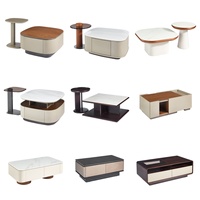 Meubles de salon modernes, table basse ronde en pierre frittée de luxe, design personnalisé, polie