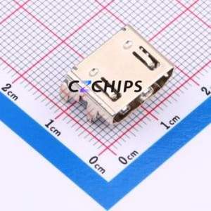 HDA61-F1S1-4000-A HDMI <b>Connector</b> SMD <b>Connector</b> ( <b>Connector</b> Type: HDMI-A )( Gender: Female )( Total Number of PINs: 19P ) - Product Image 1