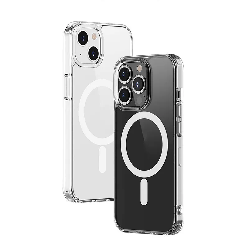 Draadloos Opladen Magnetische Mobiele Telefoon Hoes Waterdichte Luxe TPU Clear Mobiele Telefoon Case Voor Iphone 15 Pro Max Case