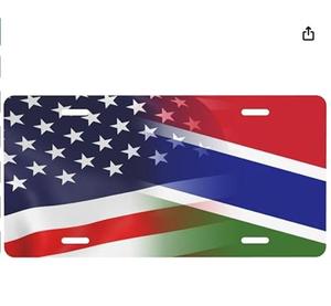 Placa <span class=keywords><strong>de</strong></span> Matrícula con la Bandera <span class=keywords><strong>de</strong></span> <span class=keywords><strong>Marruecos</strong></span> y Estados Unidos, Emblema Patriótico <span class=keywords><strong>de</strong></span> 6 x 12 Pulgadas, Placa <span class=keywords><strong>de</strong></span> Matrícula Delantera para Automóvil, Accesorio Decorativo para Automóvil - Product Image 2