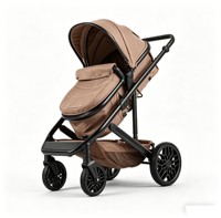 Poussette bébé 3-en-1 en alliage d'aluminium, style européen, légère, certifiée EN1888 ASTM, capacité de charge de 15 kg, portable et élégante pour nouveau-né