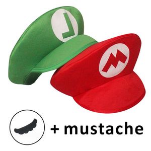 Gorros de dibujos animados XJ Super <span class=keywords><strong>Odyssey</strong></span> Bros Cosplay con bigote, disfraces de algodón 100% para adultos, accesorios de anime para Halloween, invierno y verano - Product Image 2