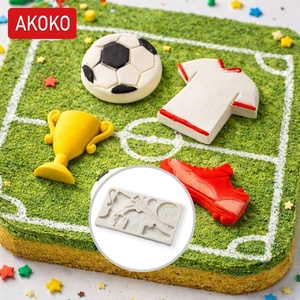AKOKO 5*4.5*1.3cm Moule à mousse 3D en silicone en forme de trophée de football pour chocolat - Product Image 3