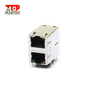 Connecteur modulaire RJ45 blindé <span class=keywords><strong>multi</strong></span>-ports 8P8C avec LED, <span class=keywords><strong>prise</strong></span> <span class=keywords><strong>Ethernet</strong></span> femelle, fabrication en usine - Product Image 1