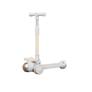 Groothandel 3 In 1 Knipperend Pu Wiel Kids Scooter Oem Baby Speelgoed Kick Met Push Bar Kids 3 Wheel Baby Kick Scooter